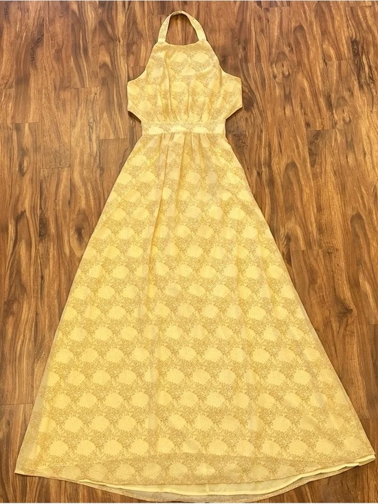 Lush Dresses & Skirts - LUSH yellow open back halter neck Maxi- size Small